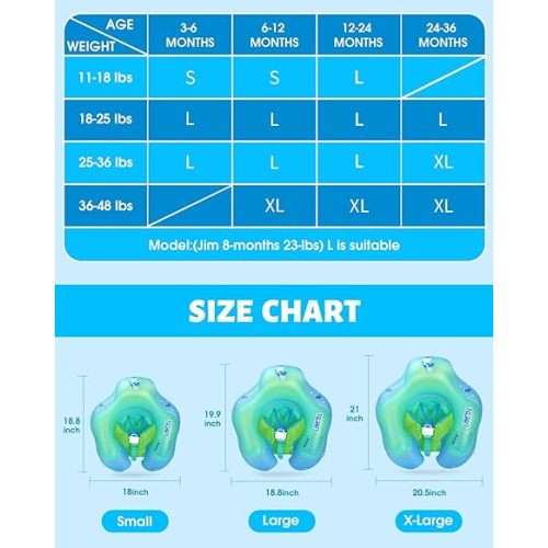LAYCOL Baby Swim Ring Baby Swimming Ring Swimming Ring with Removable Floating Ball New Upgrade Baby Swim Ring from 3 to 36 Months