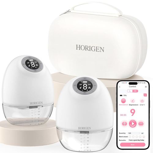 Upgraded APP Control Wearable Breast Pump, Breast Pump Hands Free with 3 Modes & 9 Levels, Portable Breastfeeding Pump Contain 15/17/21/25mm Flange and Storage Bag, 2 Pack White