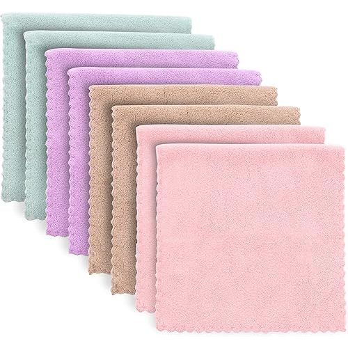 Super Soft Burp Cloths 8 Pack - Thick Baby Washcloths - Extra Absorbent - Perfect Size Large 20" by 10" - Light and Easy to Carry - Milk Spit Up Rag - Burpy Cloths for Unisex, Boy, Girl - Multicolored