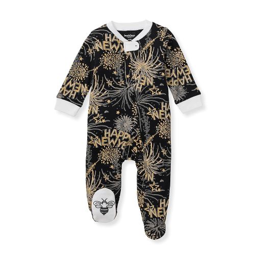 Burt's Bees Baby Baby Girls Pajamas, Zip Front Non-Slip Footed Sleeper Pjs, 100% Organic Cotton