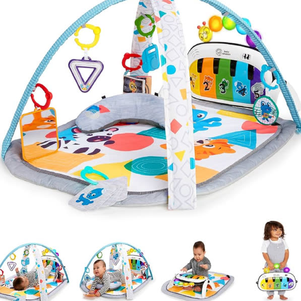 Baby Einstein 4-in-1 Kickin' Tunes Music and Language Play Gym and Piano Tummy Time Activity Mat