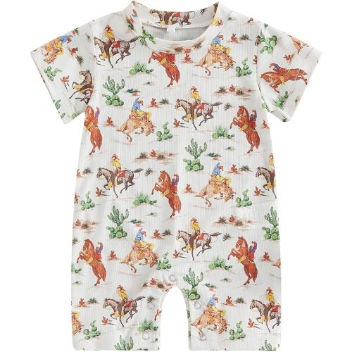 Toddler Baby Boy Girls Farm Clothes Western Farm Animals Chicken/Cow Print Romper Newborn Jumpsuit Country Stuff