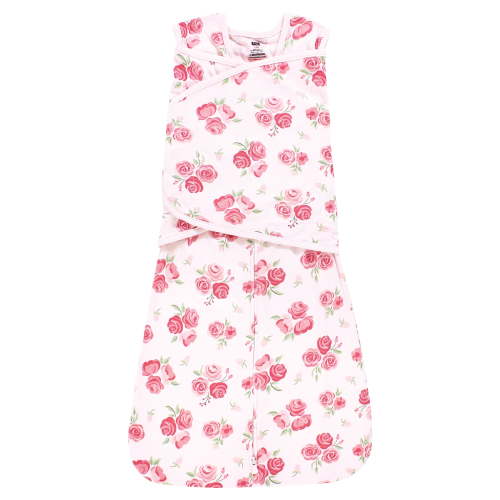 Hudson Baby Infant Girl Convertible Swaddle Sleep Sack, Blush Rose, 3-9 Months