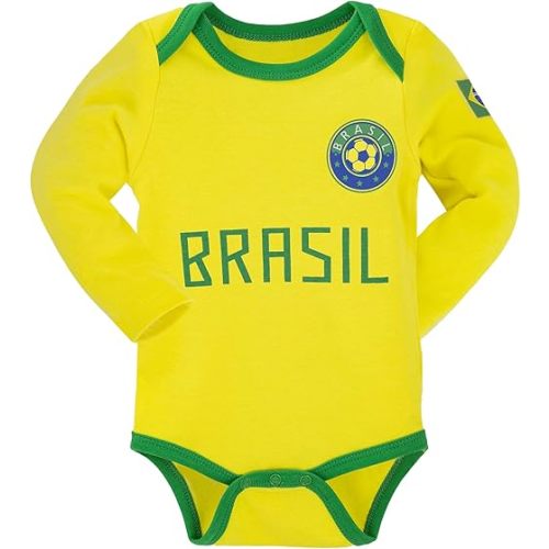 Cnins Sporty Baby Bodysuit - Long Sleeve Soccer-Themed Unisex Infant Romper 0-18 Months