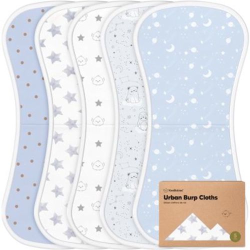 Keababies 5pk Urban Baby Burp Cloths, Organic Burping Cloth For Babies, Burp Rags For Baby Girls, Boys (constellation)