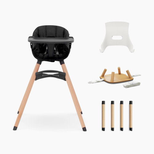 Lalo Infant to Toddler High Chair & Booster Bundle - Licorice, High Chair + Infant Insert + Play Legs + Booster Conversion