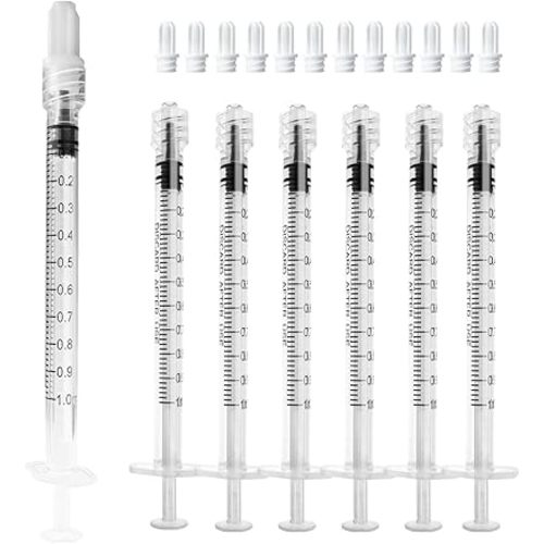 1mL Luer Lock Syringe (No Needle) - Sterile, Individually Wrapped - Pack of 30, Accurate Liquid Measurement, Leak-Proof Design