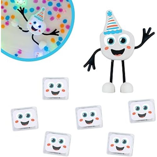 Glo Pals New Party Pal Water-Activated Bath Toy with 6 Reusable Light-Up Cubes for Sensory Play