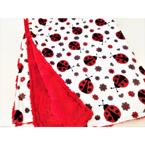 Personalized Ladybug Minky Blanket