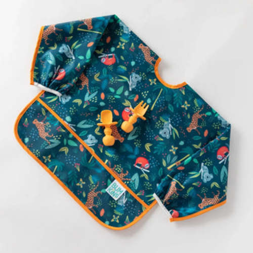 Baby Bibs with Sleeves + Cute Jungle Animals! 6 to 24 mos | Bumkins