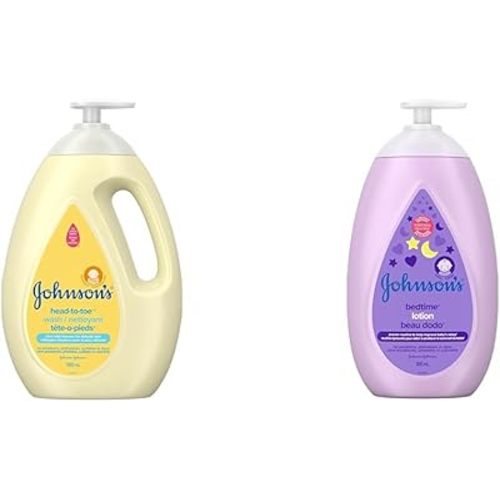 Johnson's Baby Wash and Shampoo (1000 ml) + Johnson's Baby Bedtime Moisturizing Lotion (800 ml)