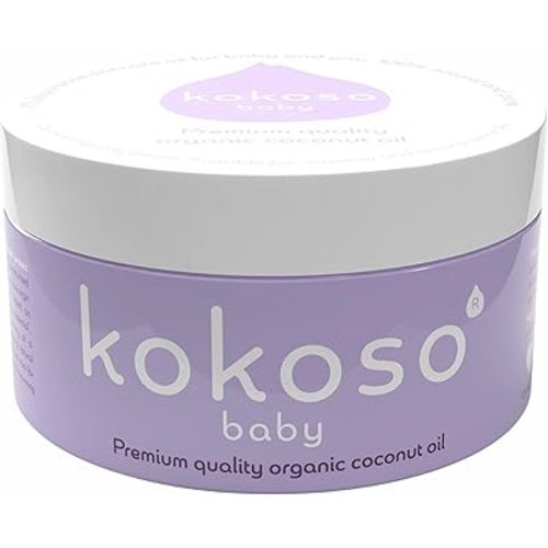 Baby Organic Coconut Oil – Moisturising 100% Natural Baby Oil for Baby Massage, Dry, Sensitive and Normal Baby Skin – 168g