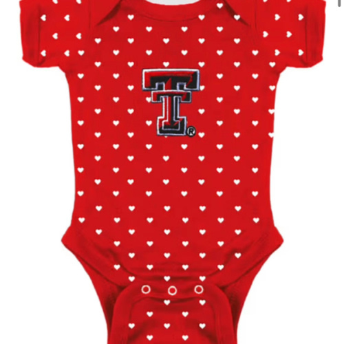 Texas Tech Red Raiders Red Baby Heart Romper - 10190455