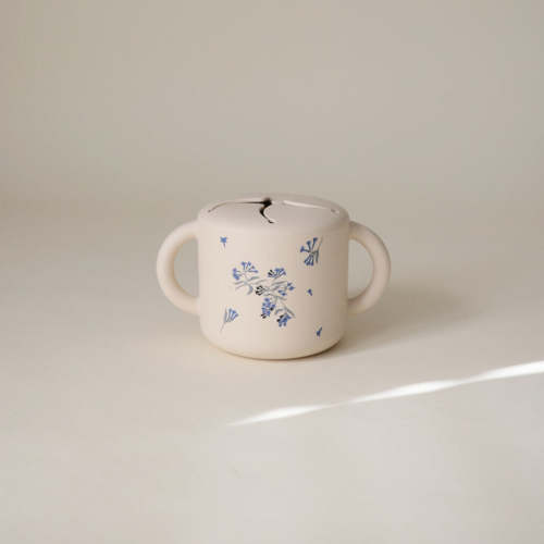 Mushie Baby Silicone Snack Cup - in Lilac Flowers