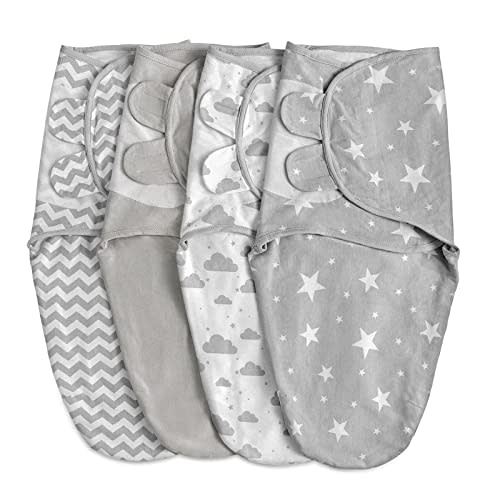 Soarwg Kids Baby Swaddle, Swaddle Blanket, Swaddle Sack, Organic Nursery Swaddling Blankets 0-3 Months, Standard 100 by Oeko-TEX, Adjustable Newborn Swaddle Wrap Infant Sleep Sacks 4 Pack Small