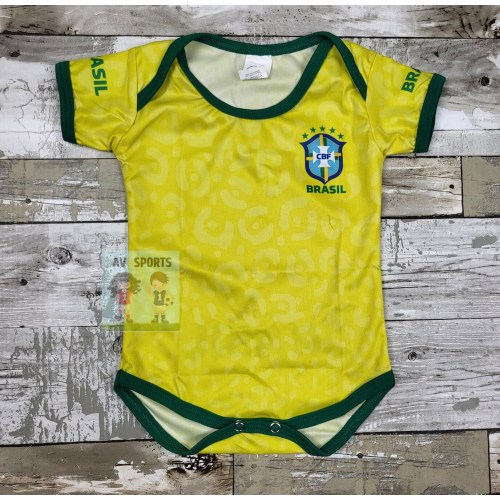 Brasil Home Baby Jersey, Baby Jersey, soccer Jersey, Body de bebé, Brazil Jersey