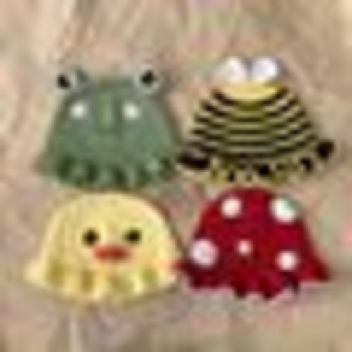 Animal buchet hat, crochet cute beanie, mushroom beanie, duck hat, bee beanie, frog hat, handmade gift, Knit Accessories