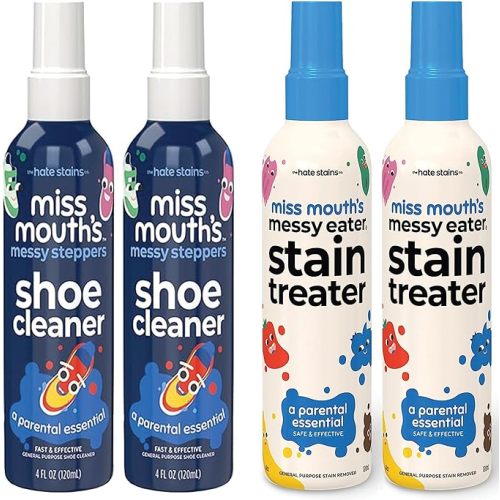Miss Mouth's Messy Eater Stain Treater 2 Pack and Messy Steppers Shoe Cleaner 2 Pack
