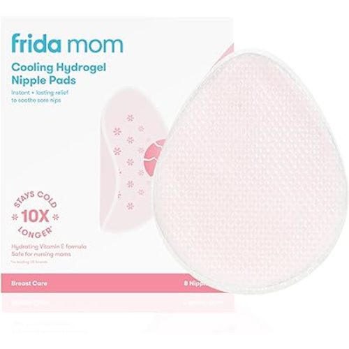 Frida Mom Nursing Pads, Cooling Hydrogel Nipple Pads for Hydration and Soothing Sore Nipples, Breastfeeding Essentials, 8ct