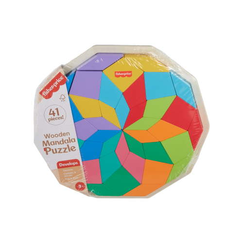 Fisher-Price Wooden Puzzle Toy with Mandala Design for Developmental Play, for Toddlers and Ages 3-5