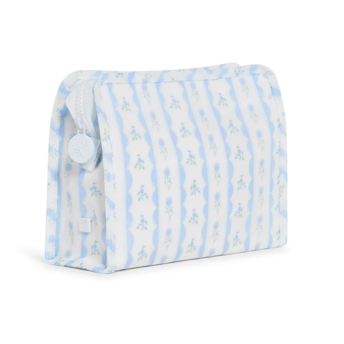 TRVL Roadie Medium Zip Pouch - Ribbon Floral Blue