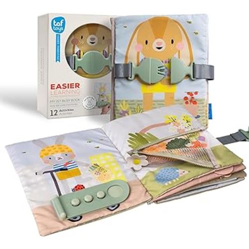 Taf Toys Montessori Toys for 1 2 3 Year Old Activity Book, Preschool Learning Activities for Toddlers. Busy Board Sensory & Fine Motor Skills, with 12 Sensory Toddler Activities for Boys & Girls