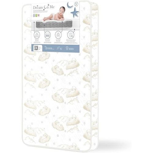 Dream On Me Twilight 5" 88 Coil Inner Spring Crib And Toddler Mattress