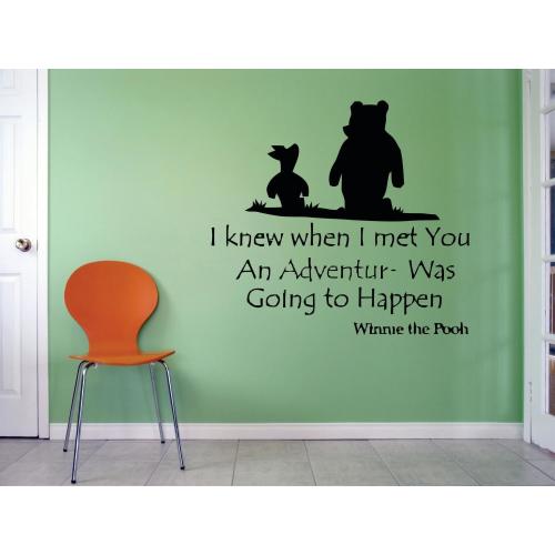 Winnie The Pooh Piglet Quote Cartoon Characters Silhouette Baby Nursery Room Boy Girl Custom Wall Decal Vinyl Sticker Art Decor 20 Inches X 20 Inches