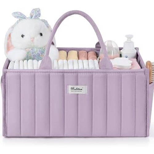 Maliton Baby Diaper Caddy Organizer for Changing Table, Portable, Purple