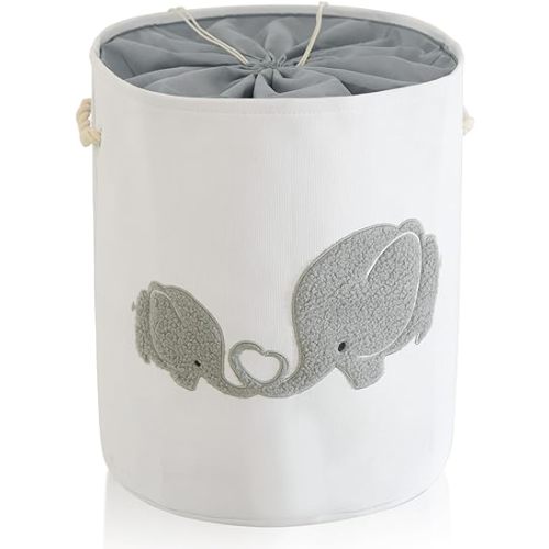 Baby Hamper Extra Large Nursery Hamper, 58L Kids Toys Basket Laundry Basket for Baby's Dirty Clothes Collapsible Storage Basket Canvas Clothes Hamper Toy Box Dorm Room Essentials for College