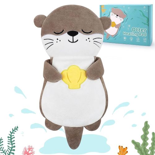 Microwave Heating Pad for Period Cramps - Otter Lavender Scented Microwavable Heating Pad for Women and Kids, Otter Plush Toys with Removable Heat Pack for Shoulder Neck Back Knee Pain Relief