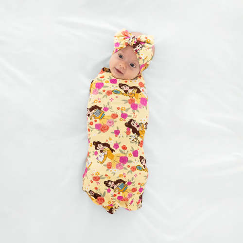 Disney Princess Belle Swaddle & Luxe Bow Headband Set – Little Sleepies