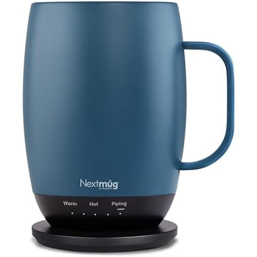 Nextmug Plus - Temperature-Controlled, Self-Heating Coffee Mug (Slate Blue - 18 oz.)