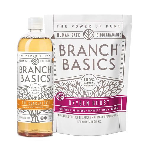 Branch Basics Concentrate + Oxygen Boost REFILL: Stain Remover and All Purpose Cleaner Duo | Bleach, Ammonia, Dye, and Fragrance Free (64 Loads, 33.8 oz Concentrate)
