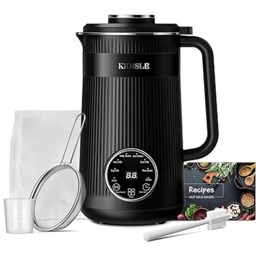 32oz Automatic Water Heater, Soy Machine for Homemade Almond, Oat, Coconut, Soy, Plant Based Milks and Non Dairy Beverages with Delay Start/Keep Warm/Self-Cleaning/Boil Water, Black