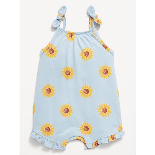 Sleeveless Tie-Knot Graphic One-Piece Romper for Baby | Old Navy