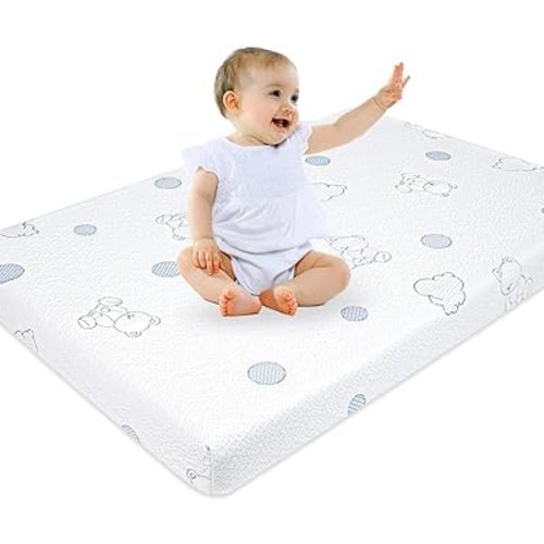 Pack and Play Mattress, 38" x 26" Memory Foam Baby Mattress for Pack N Play, Thick Dual Sided Pack N Play Mattresses Pad for Baby and Toddlers, Removable & Washable Cover