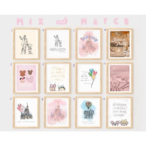 Disney MIX & MATCH PACK of Disney Prints, Disney Treats, Disneyland Decor, Walt Disney World, Mickey Prints, Disney Print Set, Dcp Room - Etsy