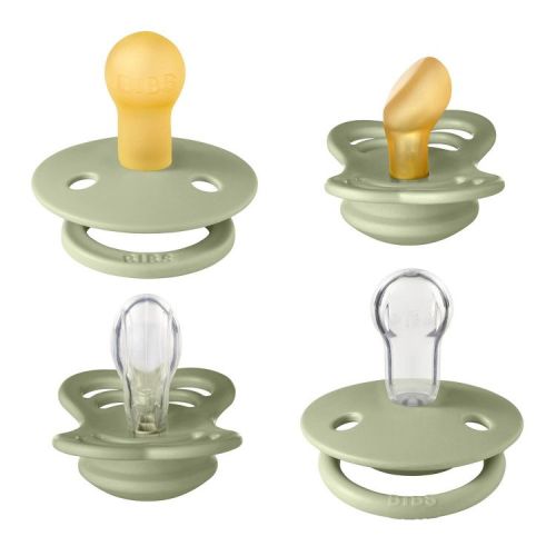 Bibs Try-It Silicone & Latex Pacifier Collection - Sage - 4pk