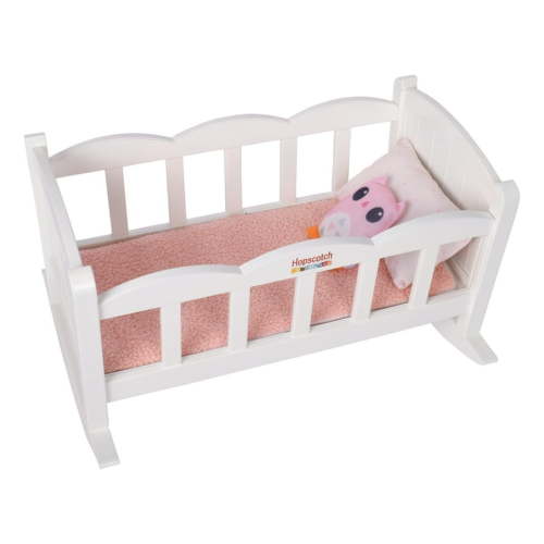 Hopscotch Lane My Baby Doll’s Sweet Dreams Plastic Rocking Crib with 4 Accessories, Children Ages 2+