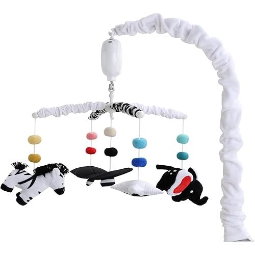 The Peanutshell Baby Crib Mobile for Boys & Girls, Musical, Montessori Nursery Mobiles, Black and White Crib Decor, High Contrast Mobile, Crib Toys Hanging, Crib Accessories Boy