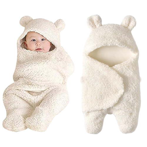 Aodebiao 2024 Newborn Baby Items Cute Cotton Receiving White Sleeping Blanket Boy Girl Wrap Swaddle