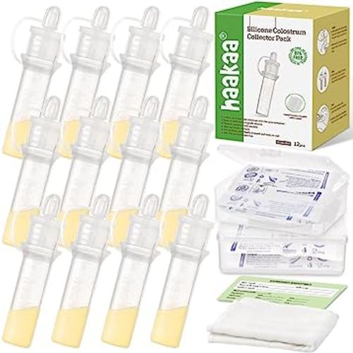 haakaa Colostrum Collector Syringes Set Colostrum Harvesting Kit Include 2  Storage Cases and 2 Cotton Cloth Wipes to Collect Store and Feed Colostrum