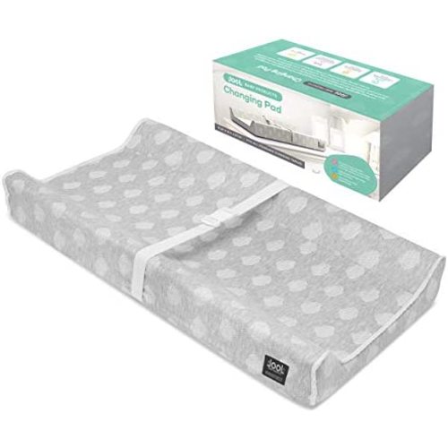 Contoured Changing Pad - Waterproof & Non-Slip, Includes a Cozy, Breathable, & Washable Matress Cover - Jool Baby