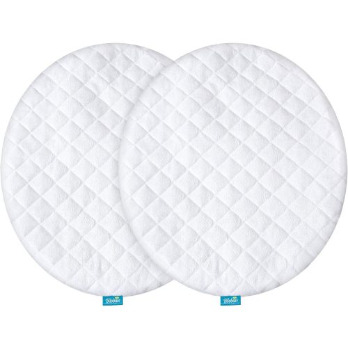 Bassinet Mattress Pad Cover - Fits Fisher-Price On-the-Go Baby Dome, 2 Pack, Bamboo, Waterproof