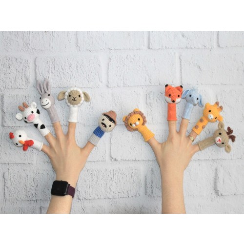 Educational Animal Finger Puppet Set, Farm and Wild Forest Animals Montessori Toddler and Baby Toys, Sensory Toys Autism Speech Therapy Gift