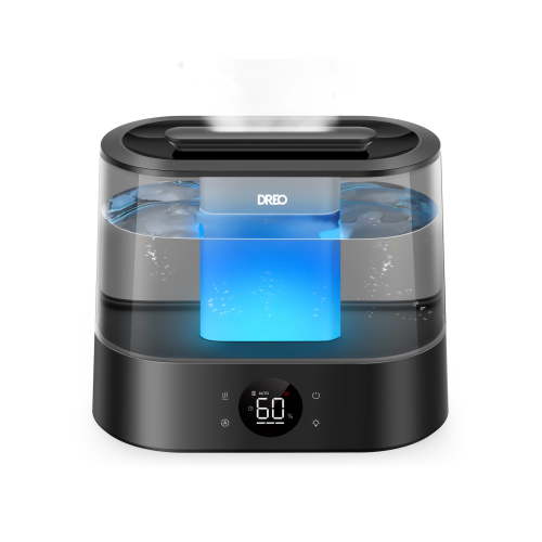 DREO 1.06 gal Cool Mist Humidifier with Night Light for Large Roorm 36H Runtime Top-Fill 28dB Quiet for Bedroom, Black