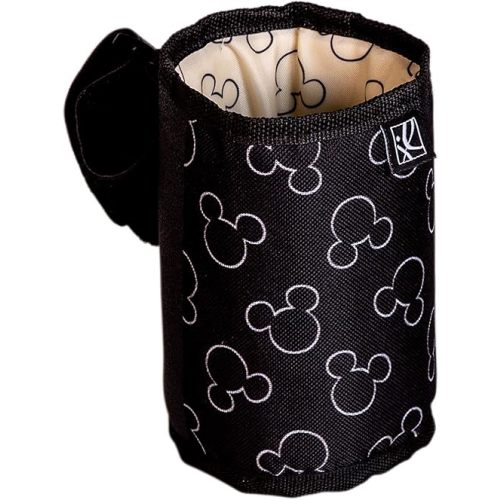 Disney Baby by J.L. Childress Universal Cup Holder with Cell Phone Pocket - Disney Stroller Accessory and Travel Essential - Insulated, Cup and Cell Phone Holder - Mickey Mouse Black