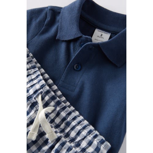 Cotton Polo Bodysuit & Shorts Set
