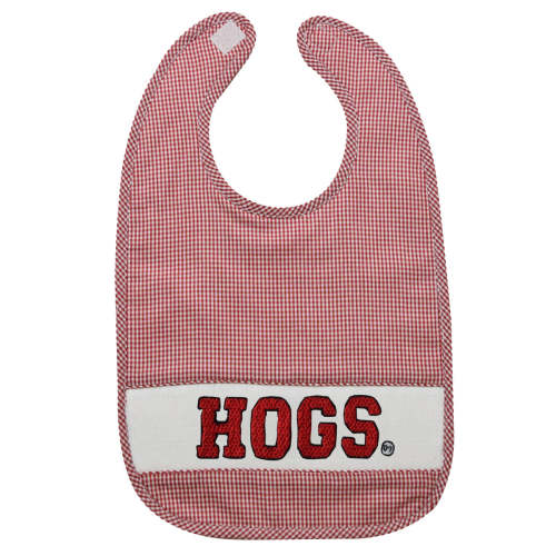 Arkansas Razorbacks Smocked Red Gingham BIB